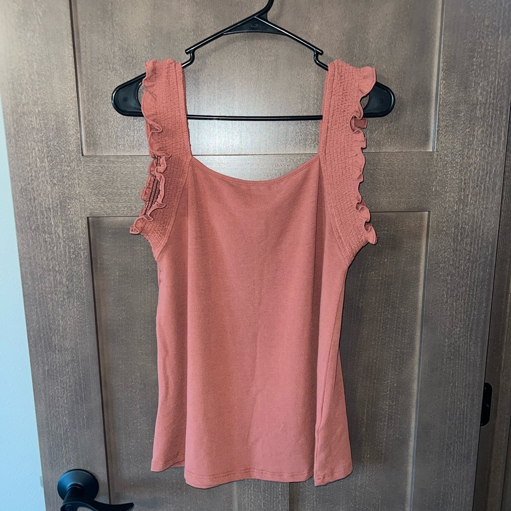 mittoshop Ruffled Tank Top in Peach